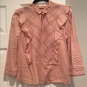 St. Roche Chic Ruffled Blouse in Soft Pink sustainable and beautifully made.